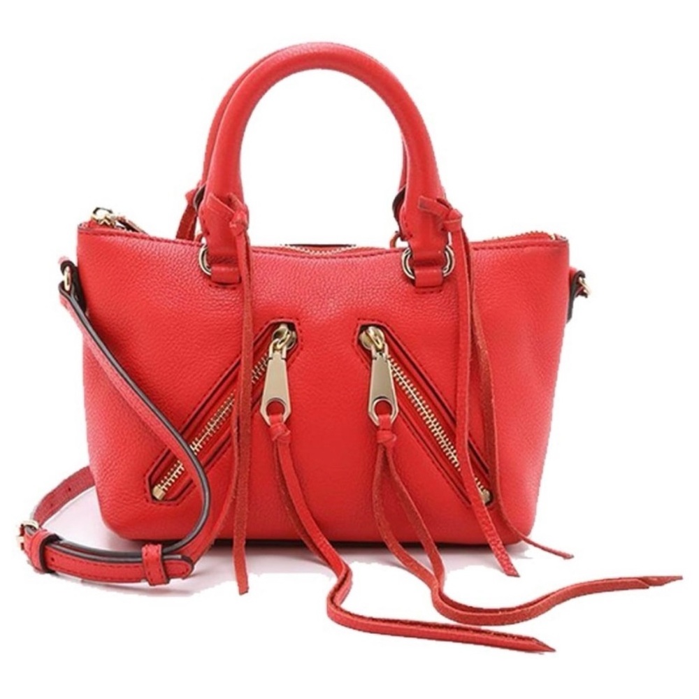 Rebecca Minkoff Micro Moto Satchel - Cherry minor wear on corners of bag